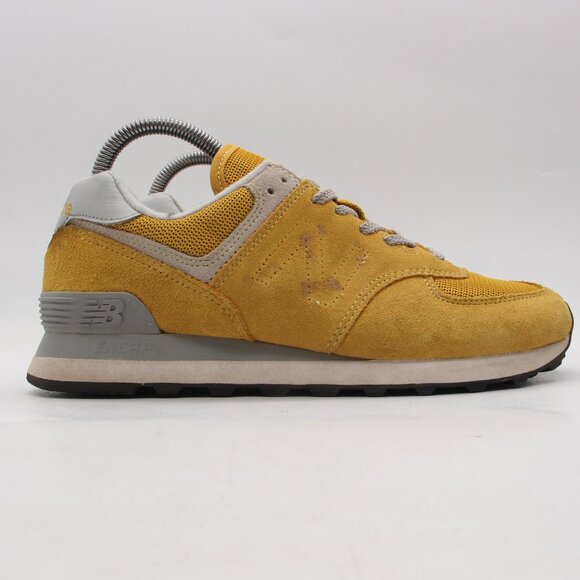 New Balance Men's Size 6.5 2E Casual Sneakers Yellow Suede ML574EYW - Picture 1 of 10